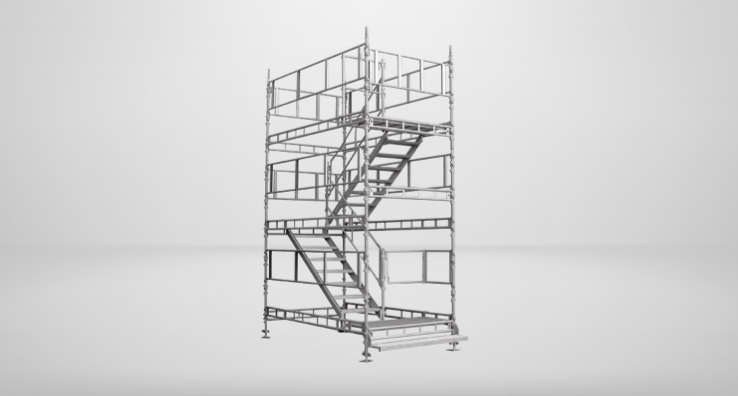 Scaffold stair tower.